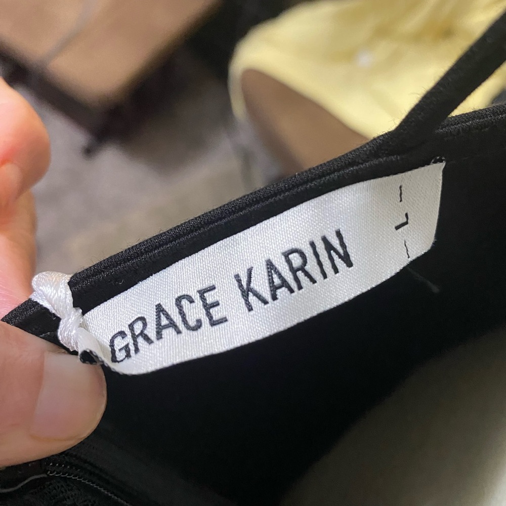 GRACE KARIN Large Women's Black Cocktail Dress with Spaghetti Straps - Picture 5 of 5